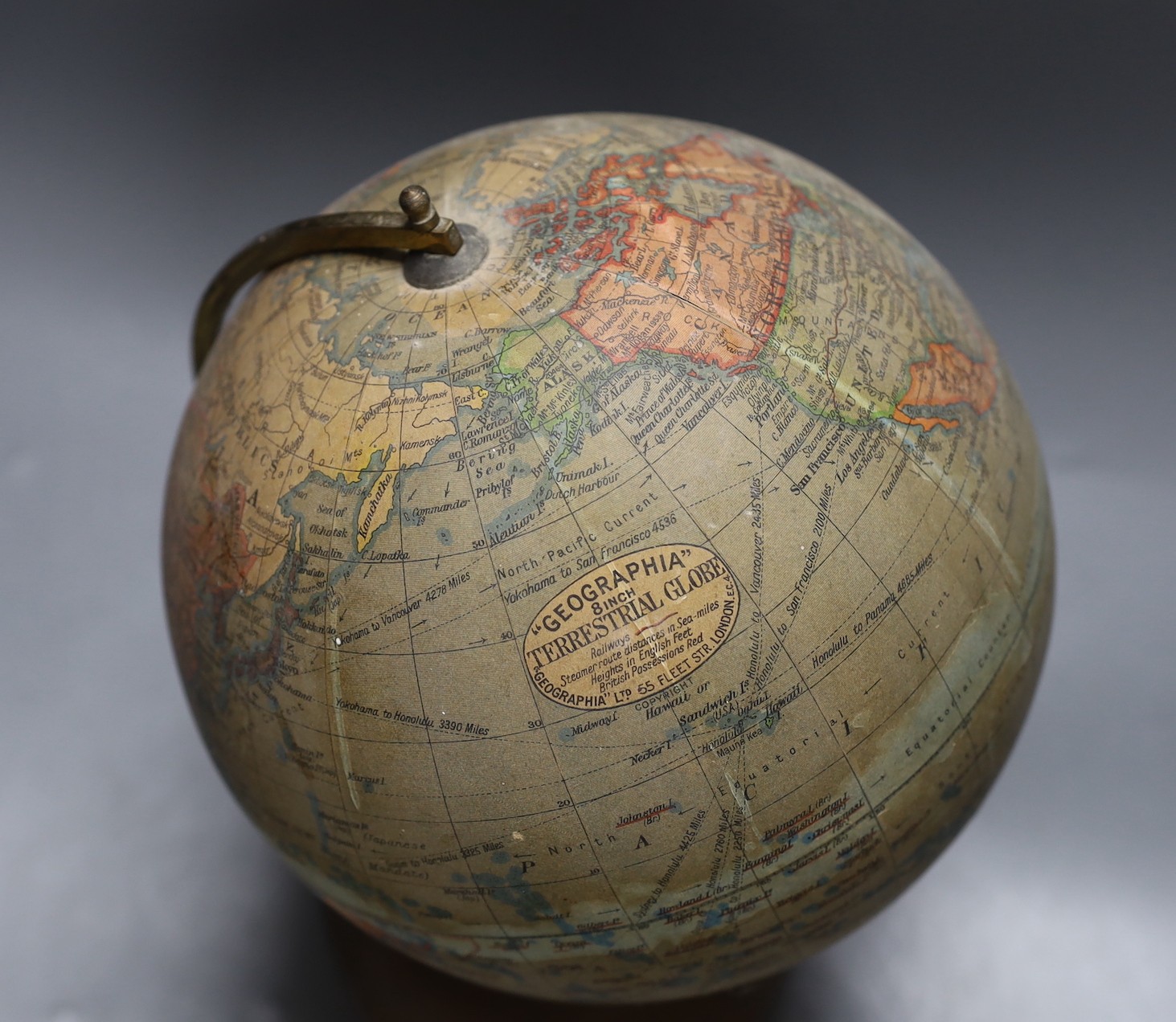 A Geographia 8 inch terrestrial globe. 31cm tall